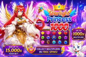 星光公主1000遊戲宣傳圖，展示1000倍倍率與最高15000倍獎勵特色。