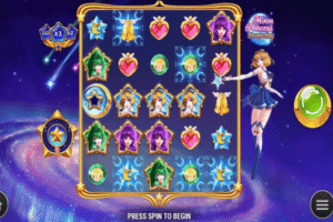 Moon Princess Stargazing game artwork featuring three magical moon princesses under a starry night sky.